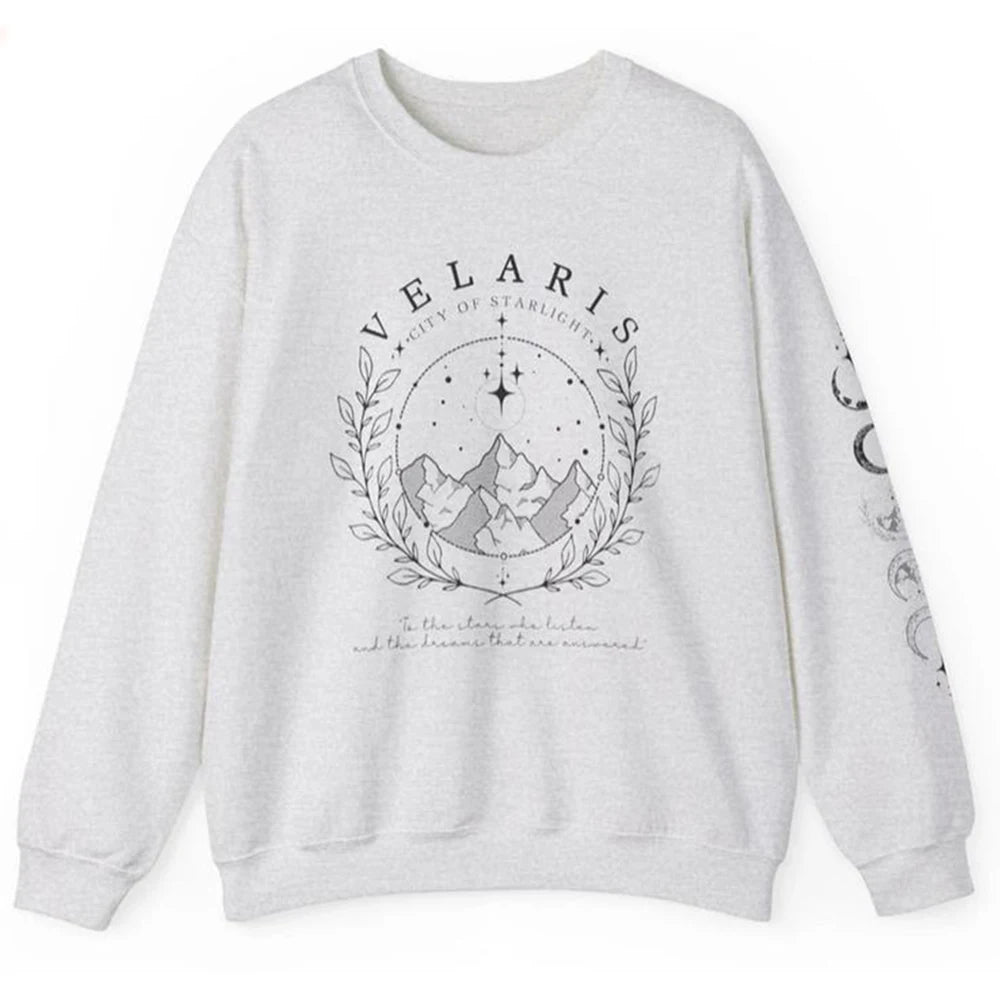 Fall Sweatshirt Aesthetic With Fantasy Print For Casual Outfits