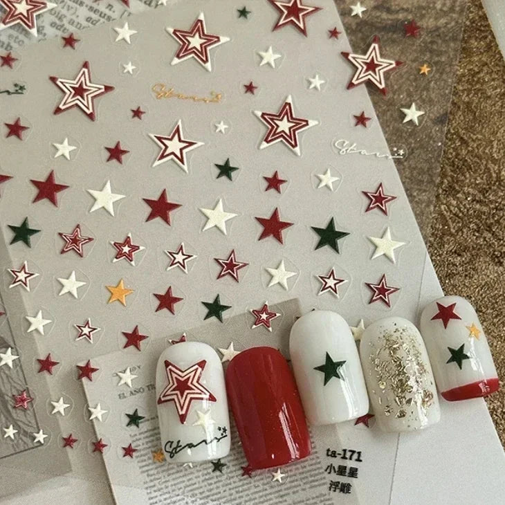 Luxury Korean Nail Decals With Silver And Gold Accents For Autumn Nails Fashion