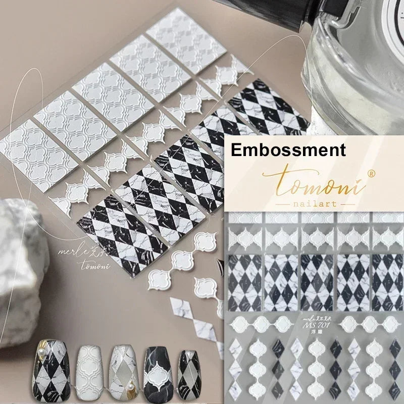 White Wave Line Nail Decals For Autumn Nails Looks And Manicure Design Ideas