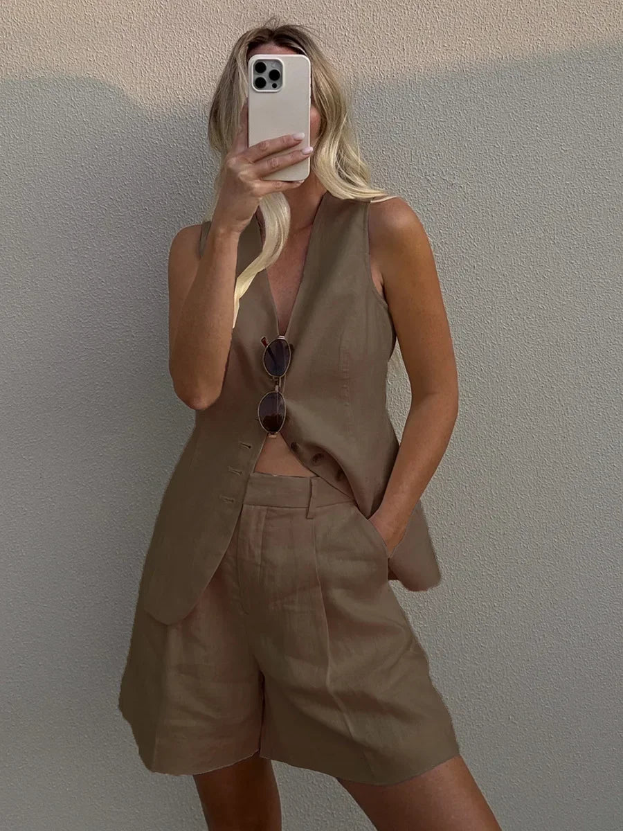 Trendy 2 Piece Outfit For Women Featuring Summer Shorts And Breezy Top