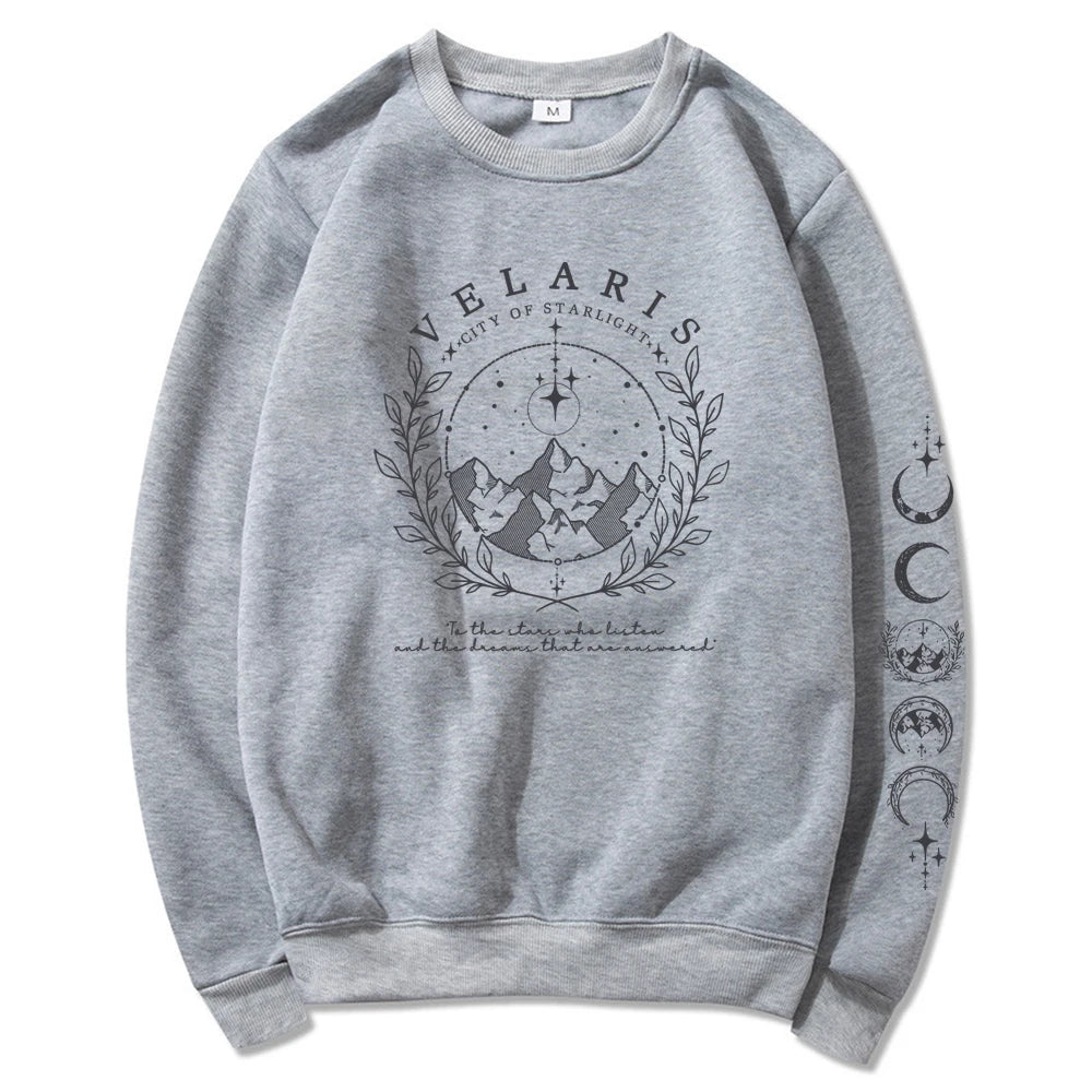 Fall Sweatshirt Aesthetic With Fantasy Print For Casual Outfits