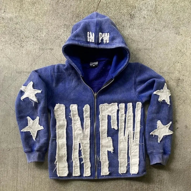 Y2K Retro Street Hoodie Women Fall Outfit 2025