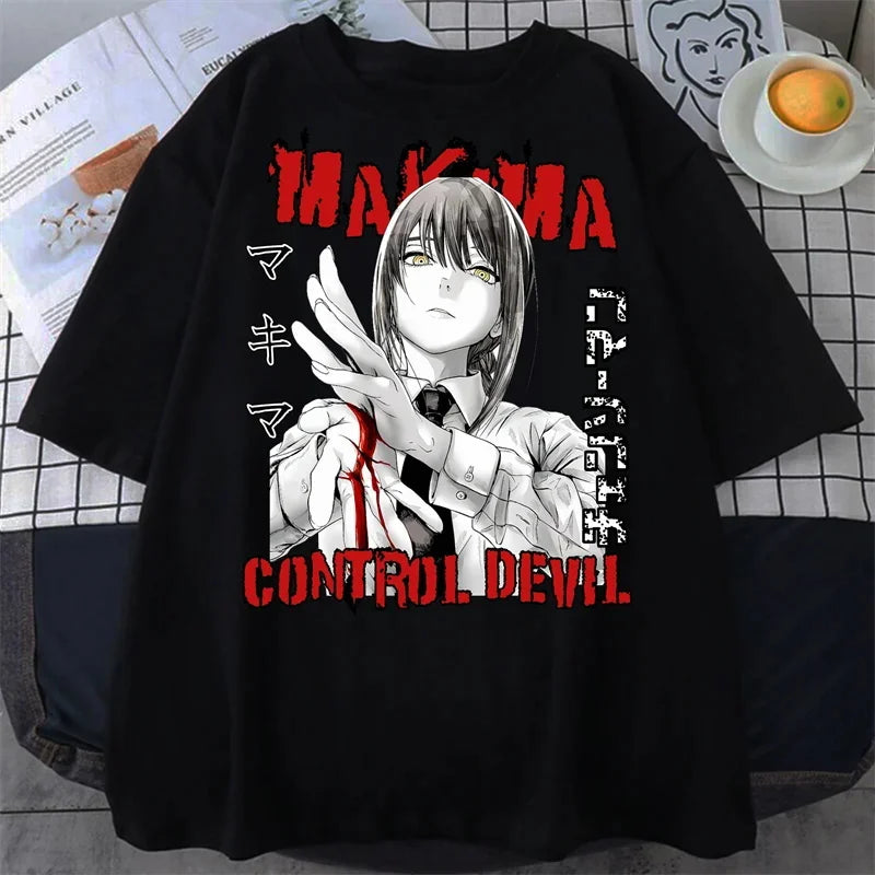 Anime Style Tee Shirt With Bold Print For Trendy Shirt Outfit Ideas
