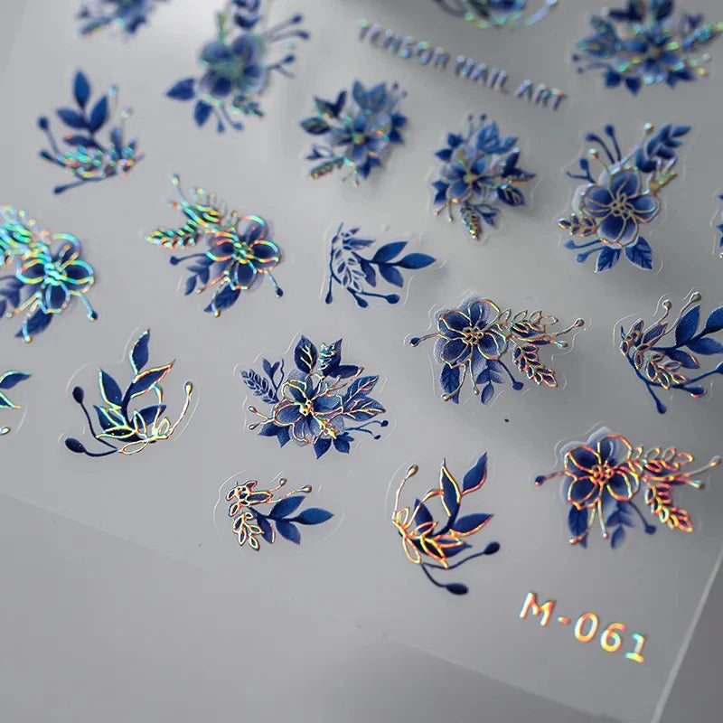3D Gold Flower Nail Stickers For Fall Nails Inspiration And Luxury Nail Styling