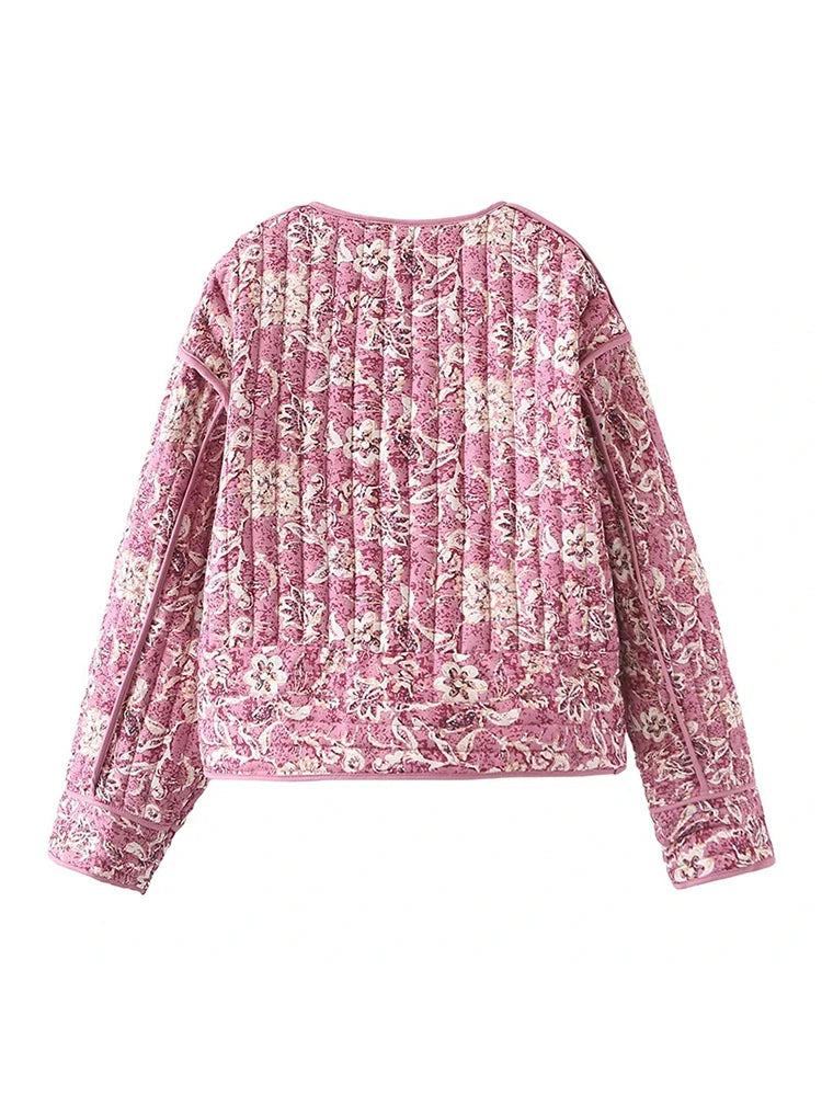 Retro-Inspired Long Sleeve Coat For Winter Outfits With Comfy Quilted Design