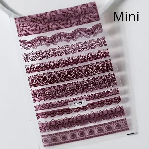 White Wave Line Nail Decals For Autumn Nails Looks And Manicure Design Ideas