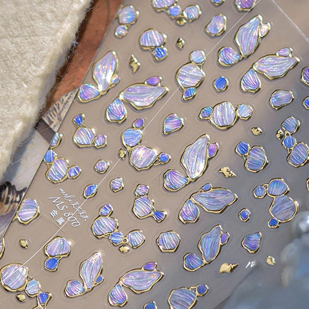 3D Gold Flower Nail Stickers For Fall Nails Inspiration And Luxury Nail Styling