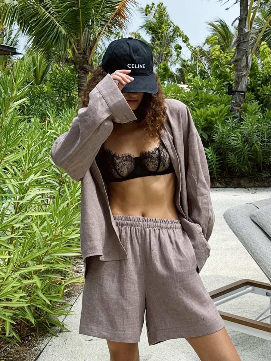 Natural Fabric Two-Piece Loungewear For Everyday Chic Summer Days