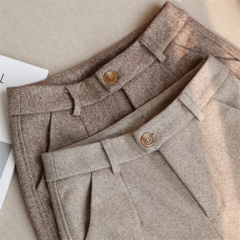 Classic Woolen Pencil Pants