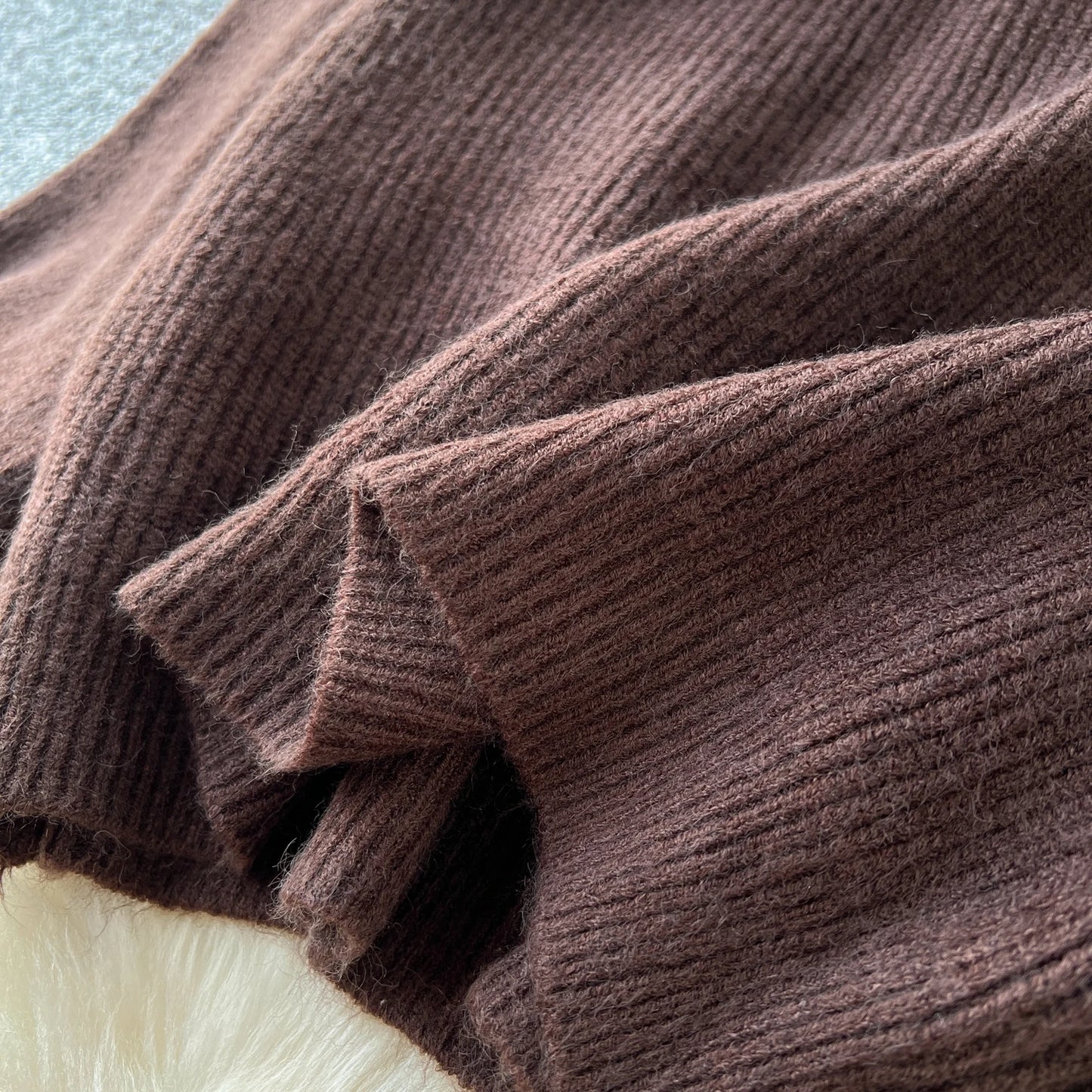 Fall Outfit Aesthetic Knit Sweater And Skirt Coord Set