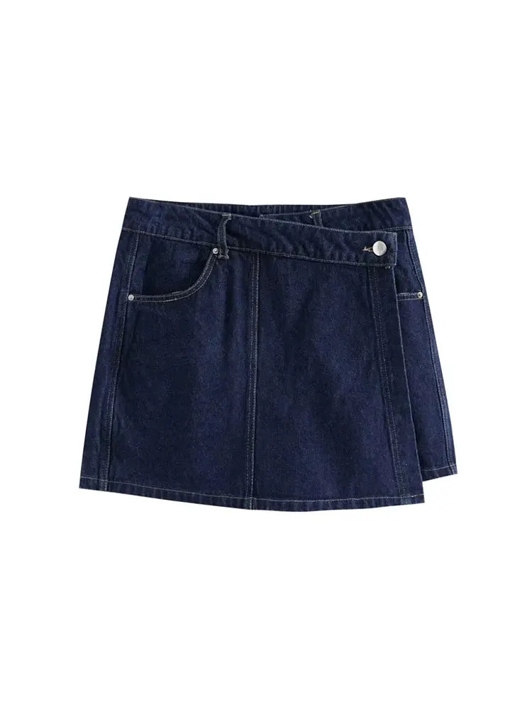 Summer Outfit Set Featuring Denim Shirt And Trendy Skirt For Casual Outfits