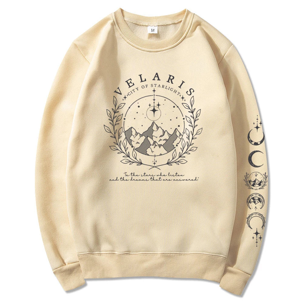 Fall Sweatshirt Aesthetic With Fantasy Print For Casual Outfits