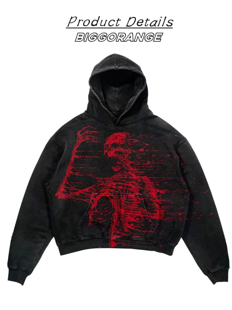 Harajuku Gothic Fashion Fall Outfits 2025 Goth Winter Hoodies for Women