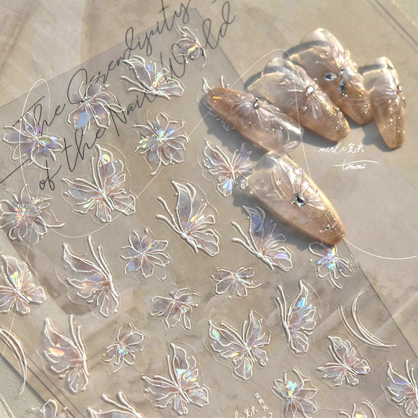 Elegant Fall Nail Art Stickers With Aurora Butterflies For Seasonal Nail Inspiration