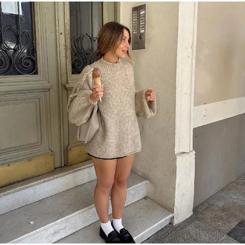 Quilted Elegance Turtleneck Sweater