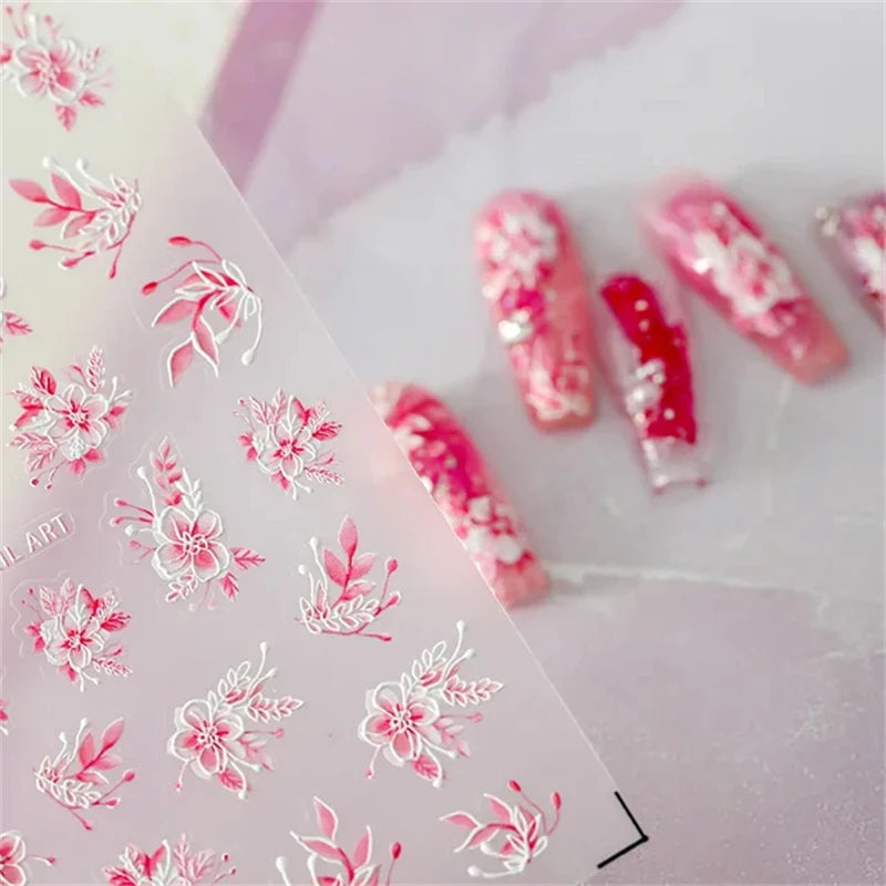 3D Gold Flower Nail Stickers For Fall Nails Inspiration And Luxury Nail Styling