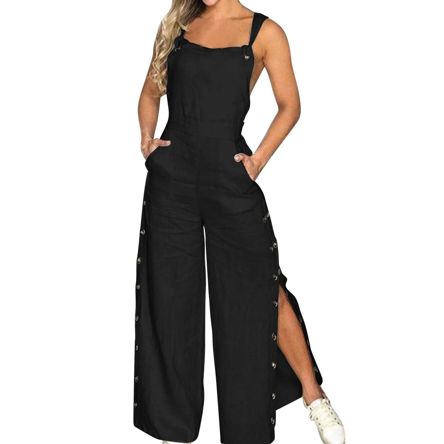 Loose Fit Linen Overalls With Long Pants For Summer Outfit Inspiration And Breezy Vibes