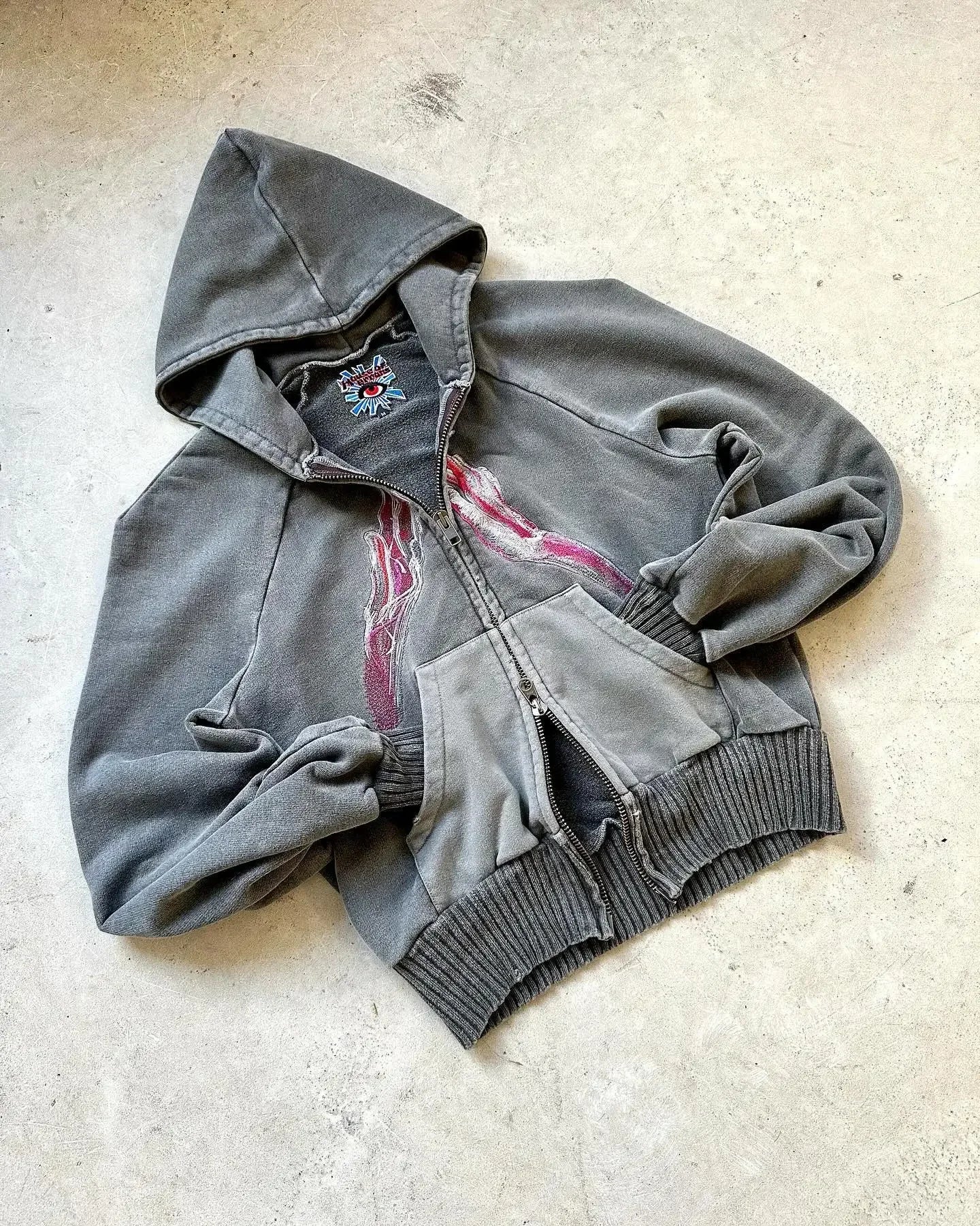 Harajuku Y2K Oversized Hoodie Women Gothic Streetwear Embroidered Star Patch Hip Hop Loose Casual Sweatshirt Fall Outfit 2025