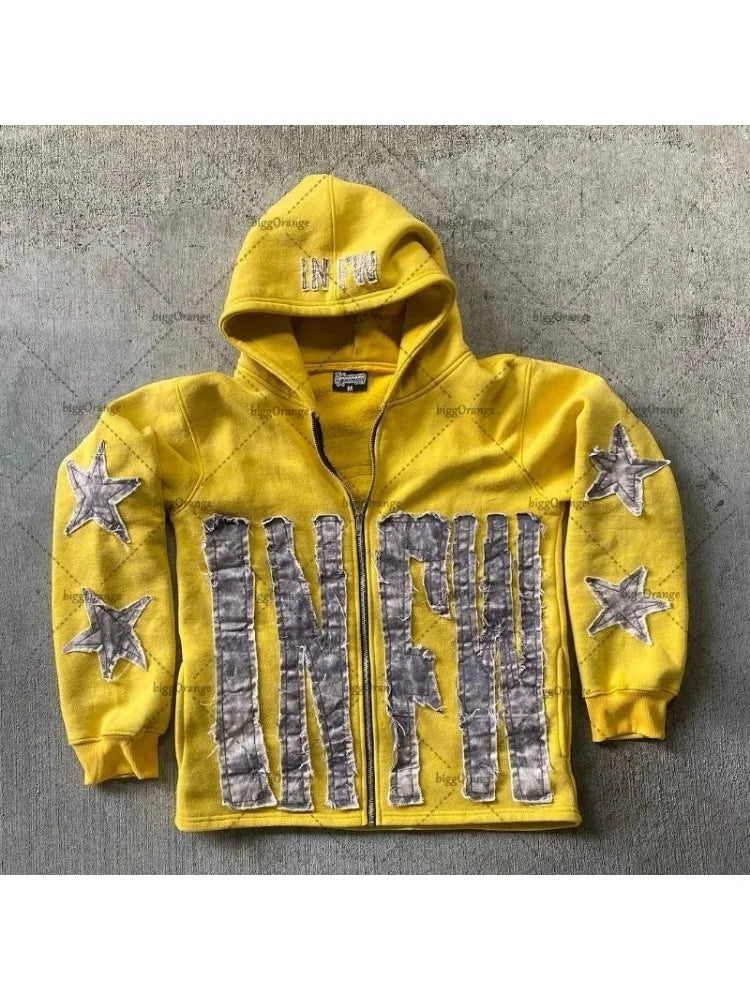 Y2K Retro Street Hoodie Women Fall Outfit 2025