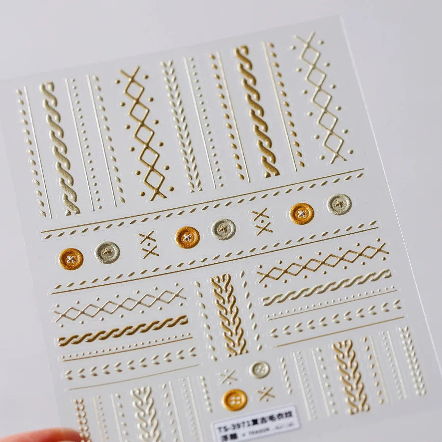 White Wave Line Nail Decals For Autumn Nails Looks And Manicure Design Ideas