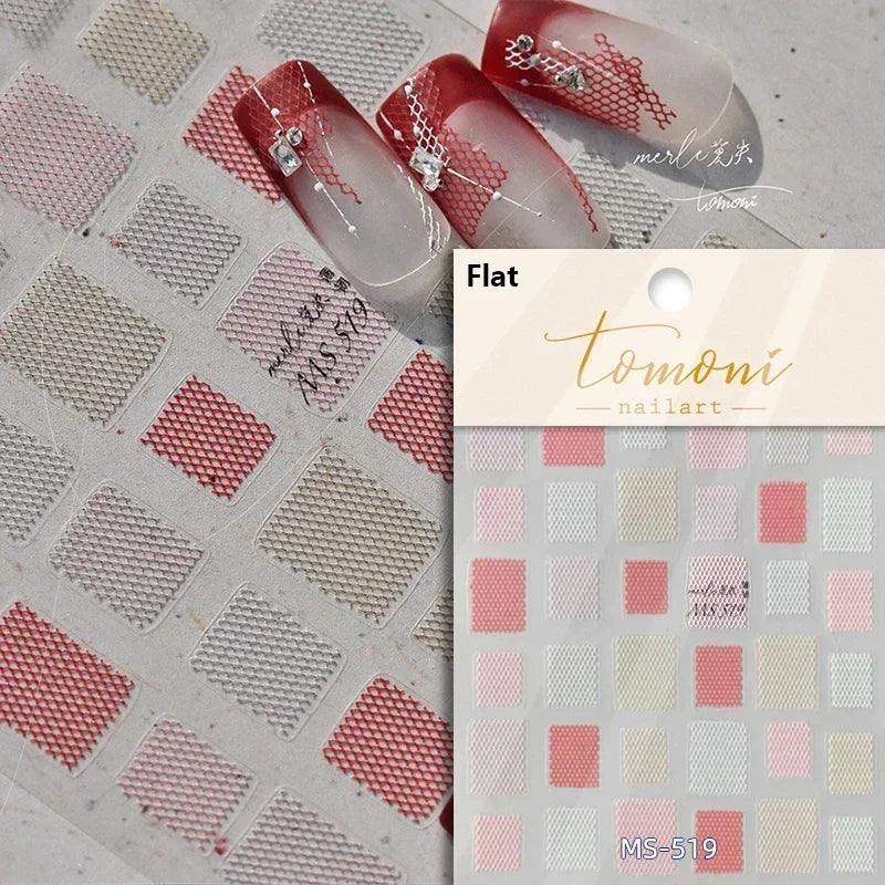 White Wave Line Nail Decals For Autumn Nails Looks And Manicure Design Ideas
