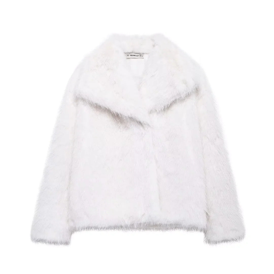 Fluffy Cashmere Midi Jacket