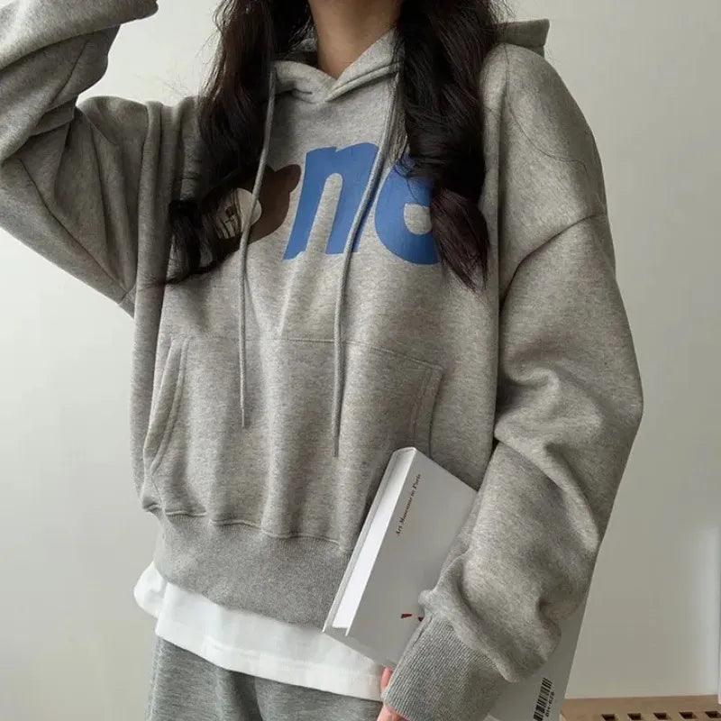 Bear Letter Cartoon Hoodie Women Hooded - itsshirty