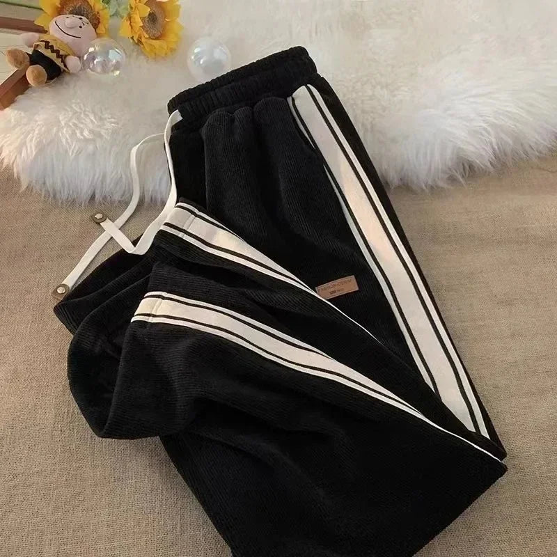 Striped High-Waist Streetwear Pants Y2K Style