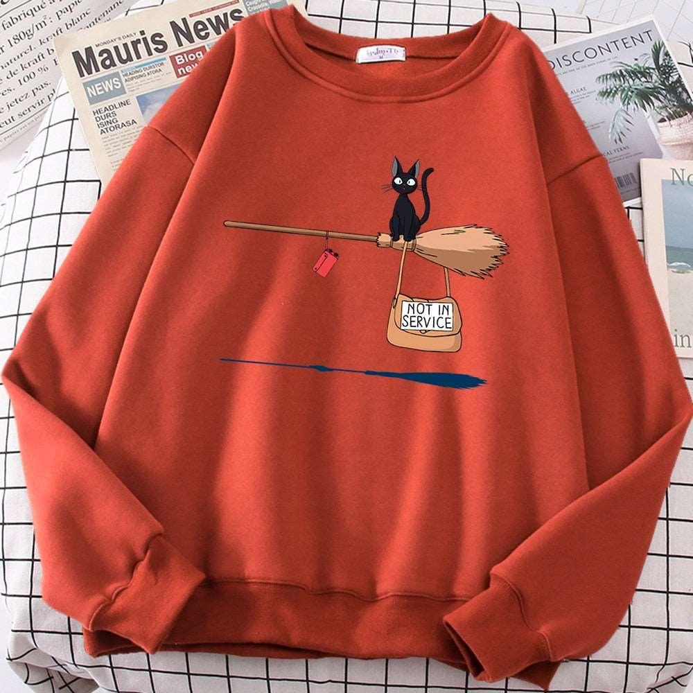 Cute and Cozy Women's Cat Print Fleece Hoodie