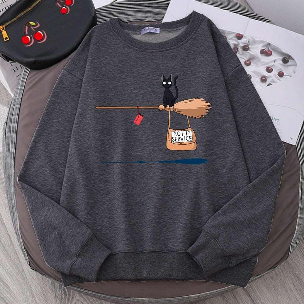 Cute and Cozy Women's Cat Print Fleece Hoodie