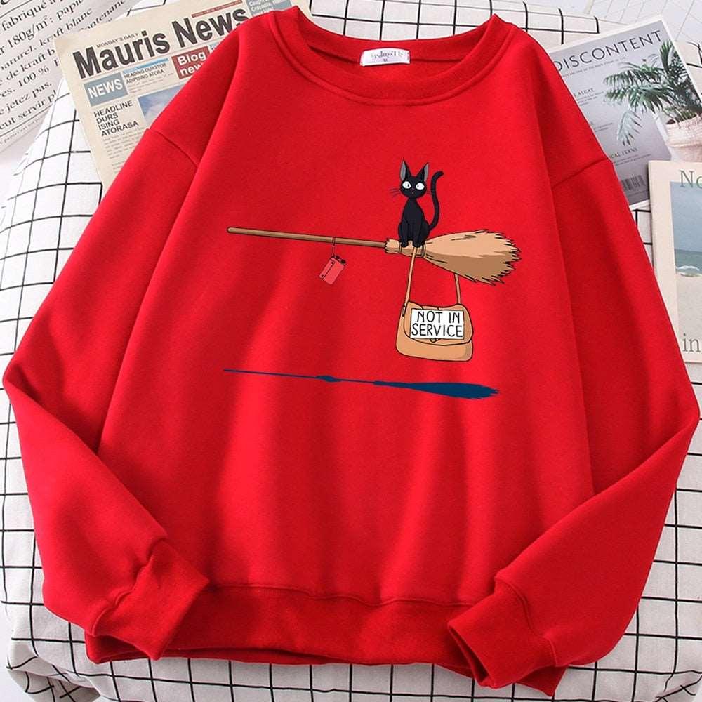 Cute and Cozy Women's Cat Print Fleece Hoodie