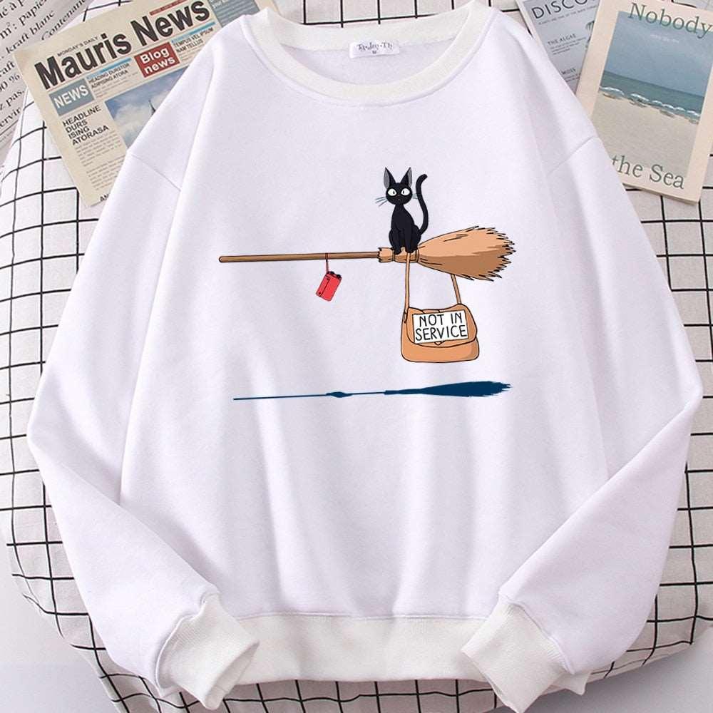 Cute and Cozy Women's Cat Print Fleece Hoodie
