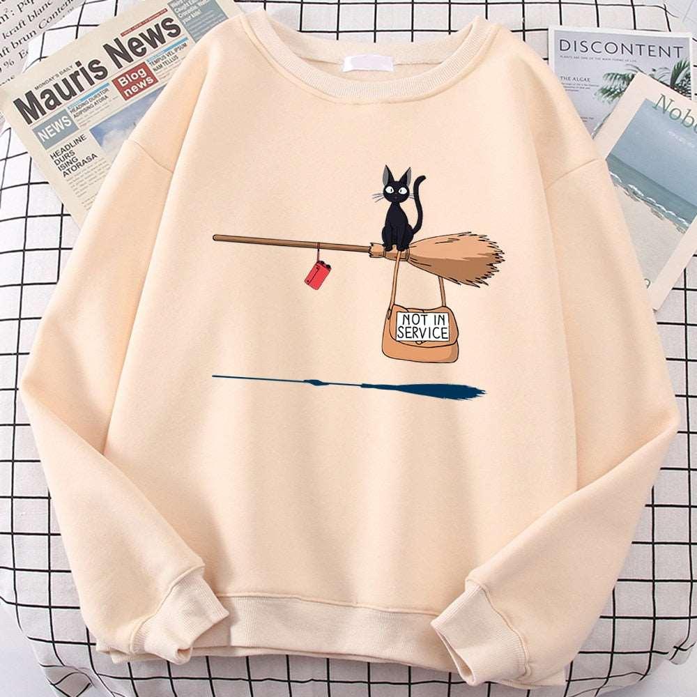 Cute and Cozy Women's Cat Print Fleece Hoodie