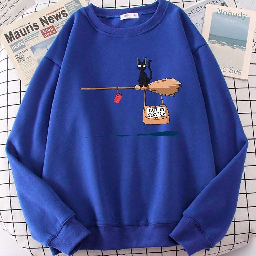 Cute and Cozy Women's Cat Print Fleece Hoodie