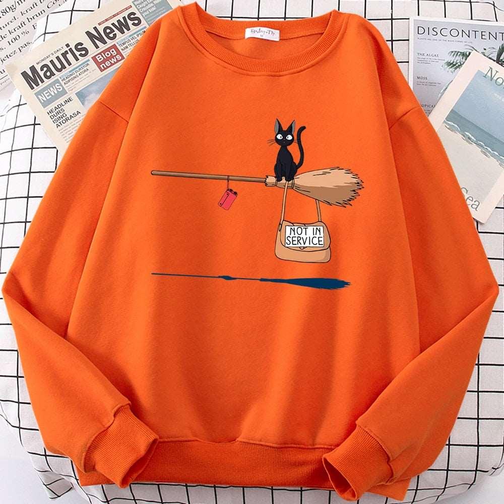 Cute and Cozy Women's Cat Print Fleece Hoodie
