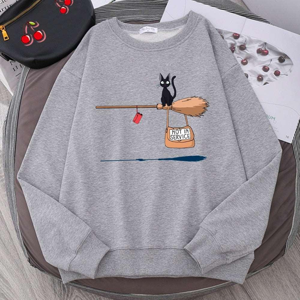 Cute and Cozy Women's Cat Print Fleece Hoodie