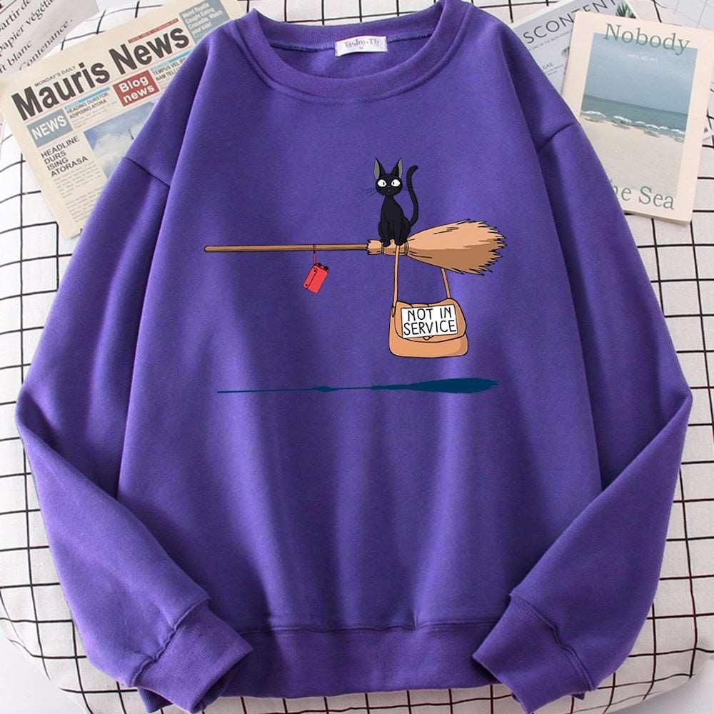 Cute and Cozy Women's Cat Print Fleece Hoodie