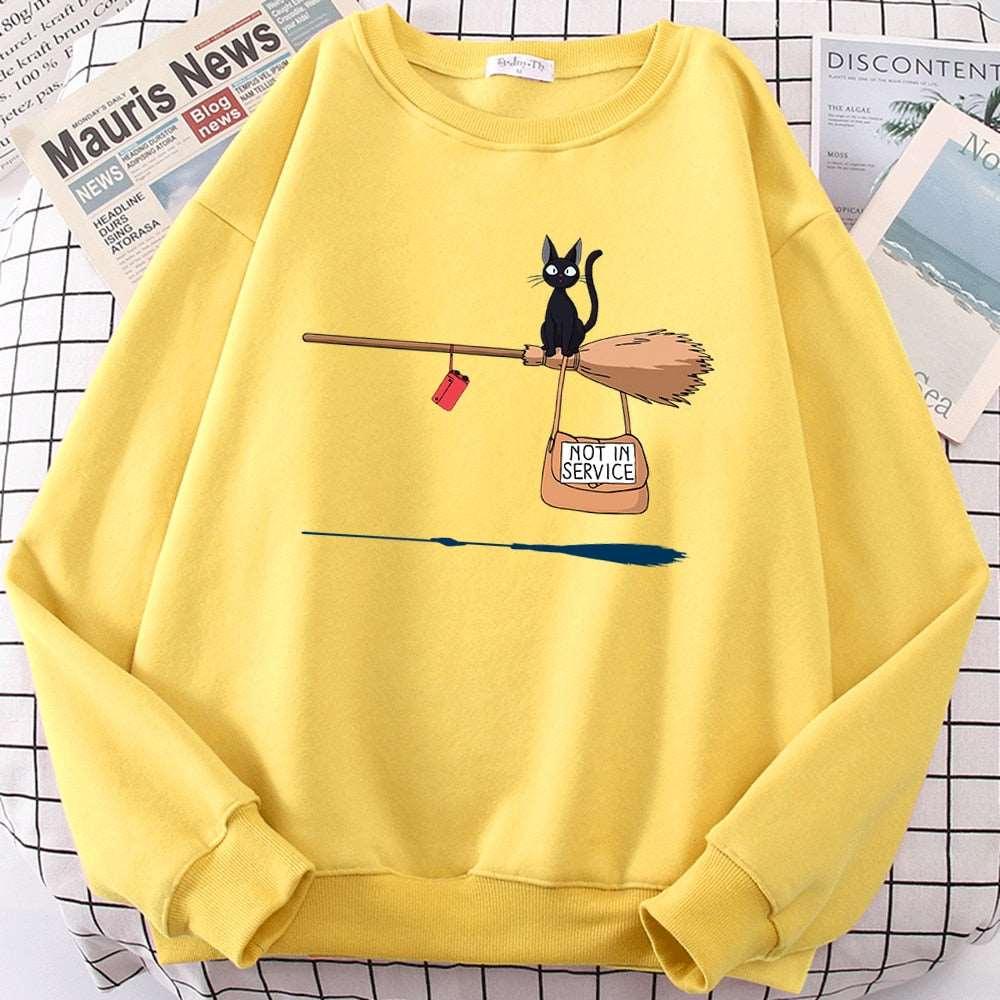 Cute and Cozy Women's Cat Print Fleece Hoodie