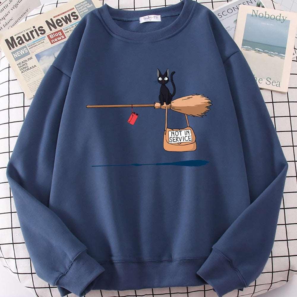 Cute and Cozy Women's Cat Print Fleece Hoodie