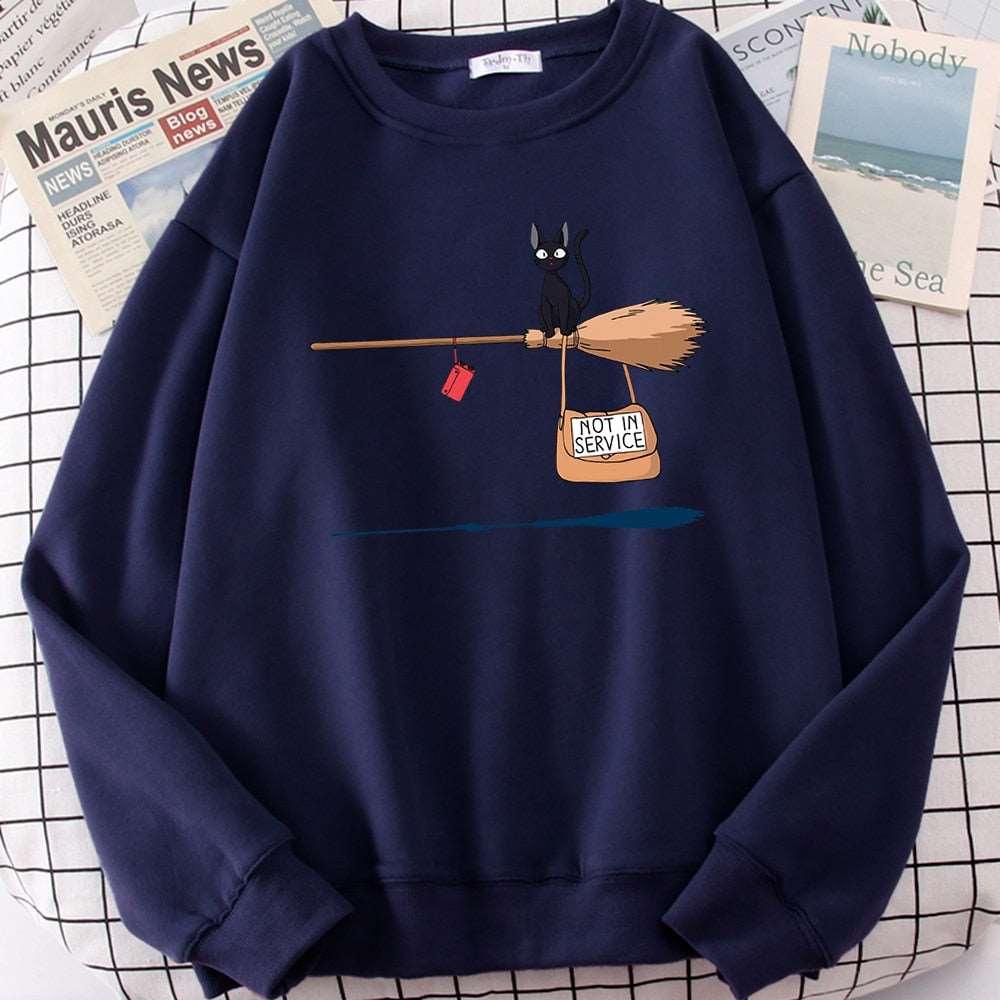 Cute and Cozy Women's Cat Print Fleece Hoodie