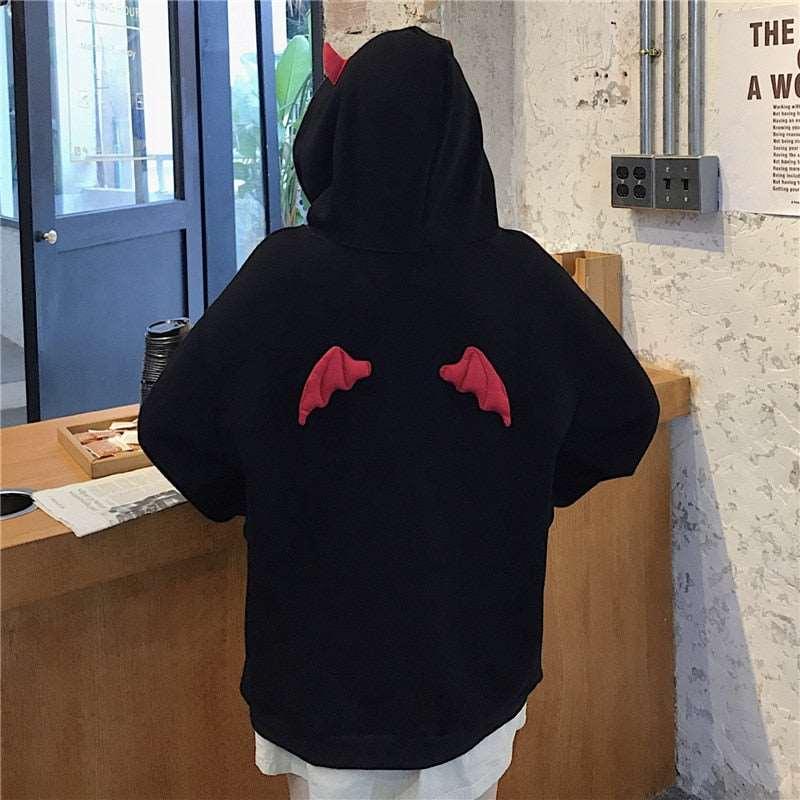 Devil Horns Gothic Hooded Sweatshirts Women