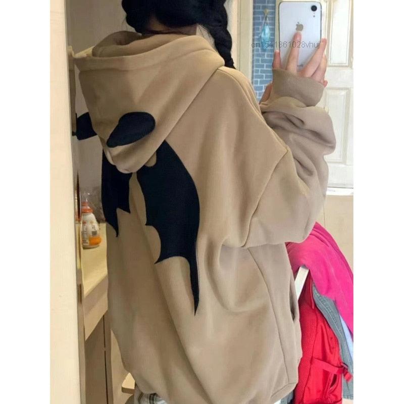 Devil Wings Gothic Zipper Hoodies - itsshirty