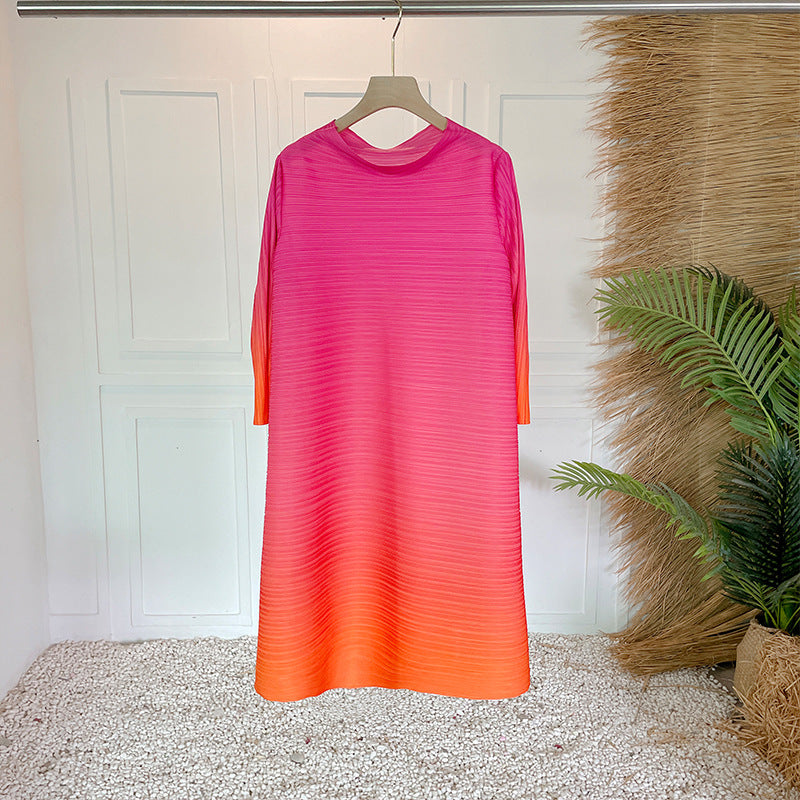 Fashionable Plus Size Pleated Dress