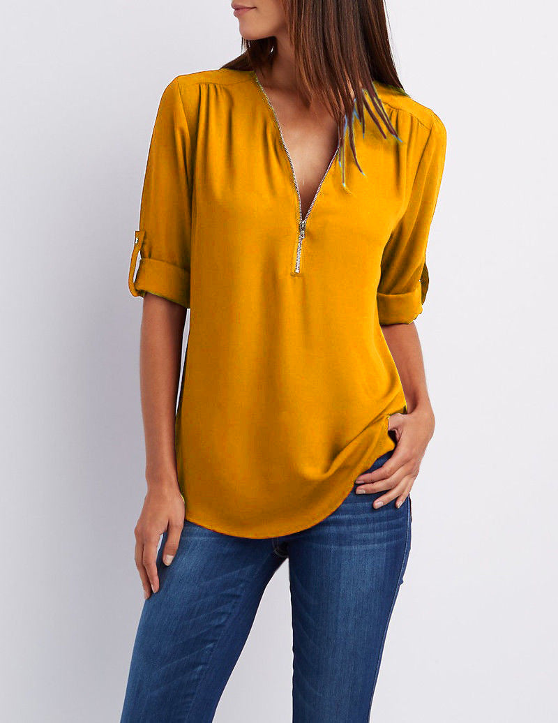 Plus Size Versatile Vogue Chiffon Blouse