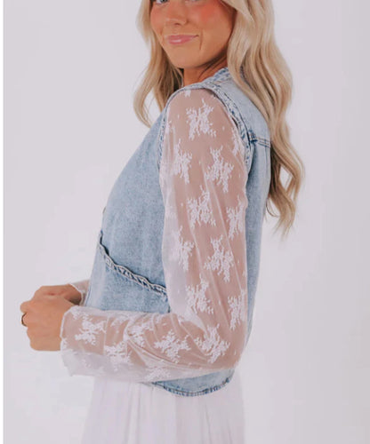 Chic Cascade Front Button Vest