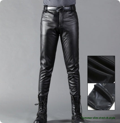 Sleek Silhouette: Chic Treat Slim Leather Pants