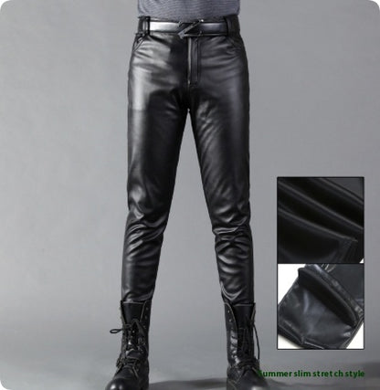 Sleek Silhouette: Chic Treat Slim Leather Pants