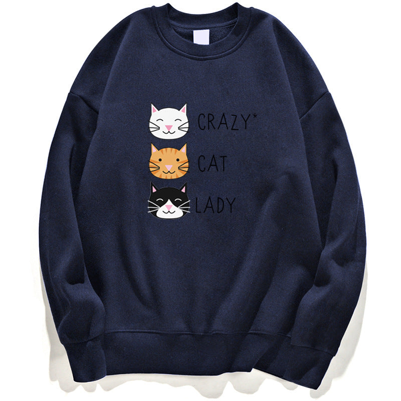 Cute Cat Print Women Sweatshirt