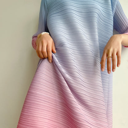 Fashionable Plus Size Pleated Dress