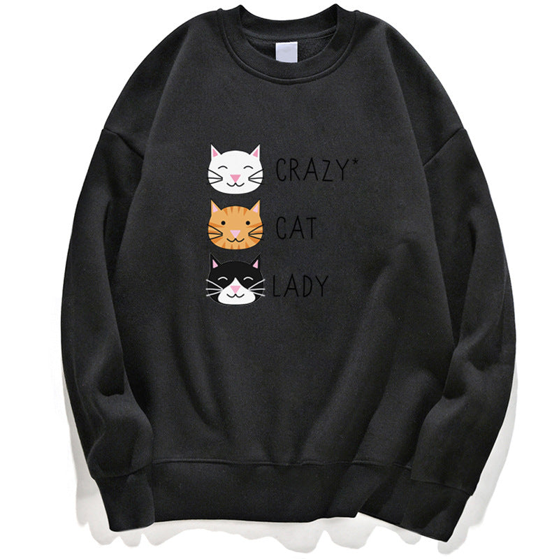 Cute Cat Print Women Sweatshirt